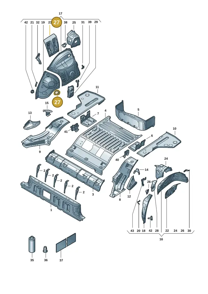 1EA813722 — Volkswagen ID.4 Pro (2020-2023) diagram 11a803015, position 27