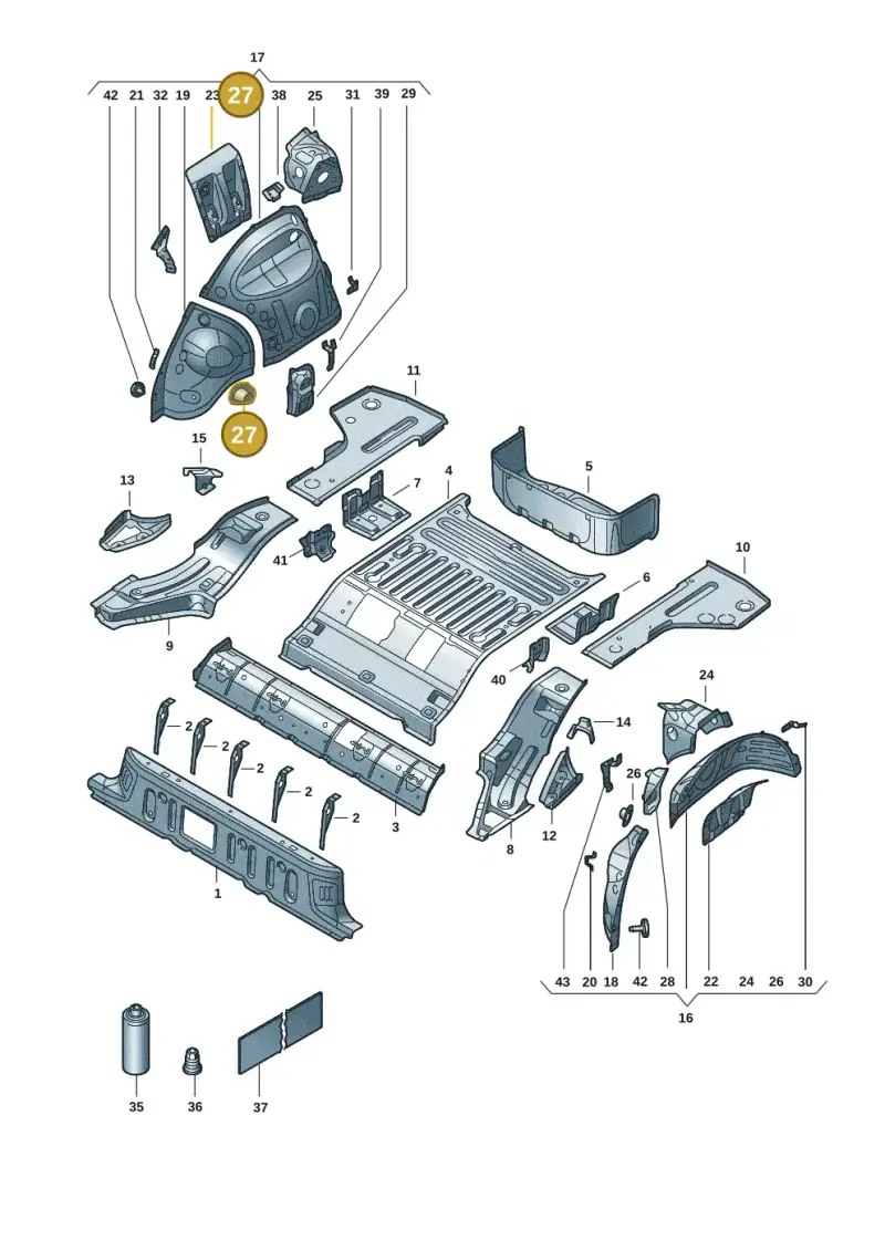 1EA813722 — Volkswagen ID.4 Pro (2020-2023) diagram 11a803015, position 27