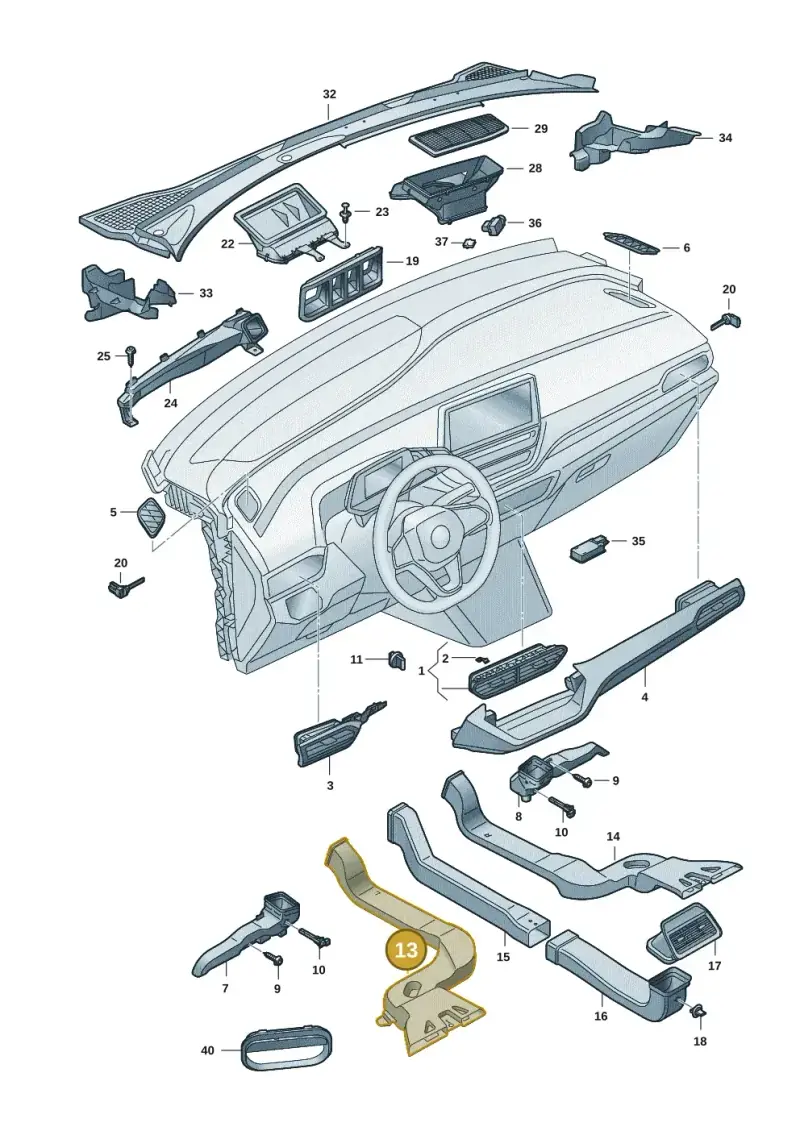 1EA819801 — Volkswagen ID.4 Pro (2020-2023) diagram 11a819300, position 13