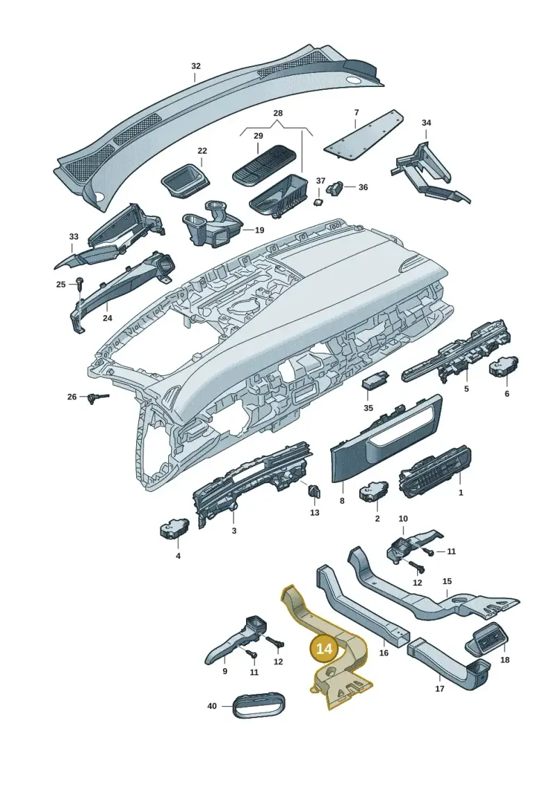 1EA819801 — Volkswagen ID.7 Limousine Pro (2023-) diagram 14b819300, position 14