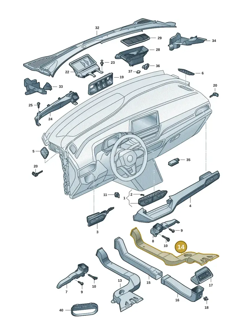 1EA819802 — Volkswagen ID.4 Pro (2020-2023) diagram 11a819300, position 14