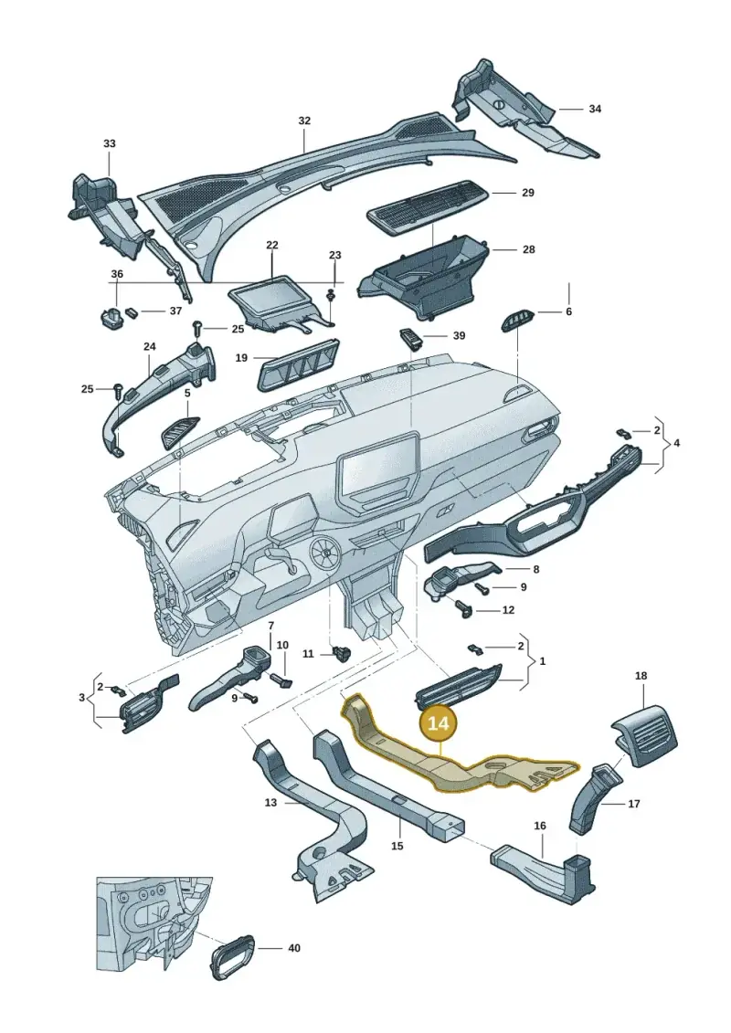 1EA819802 — Volkswagen ID.4 X (2020-) diagram 11d819300, position 14