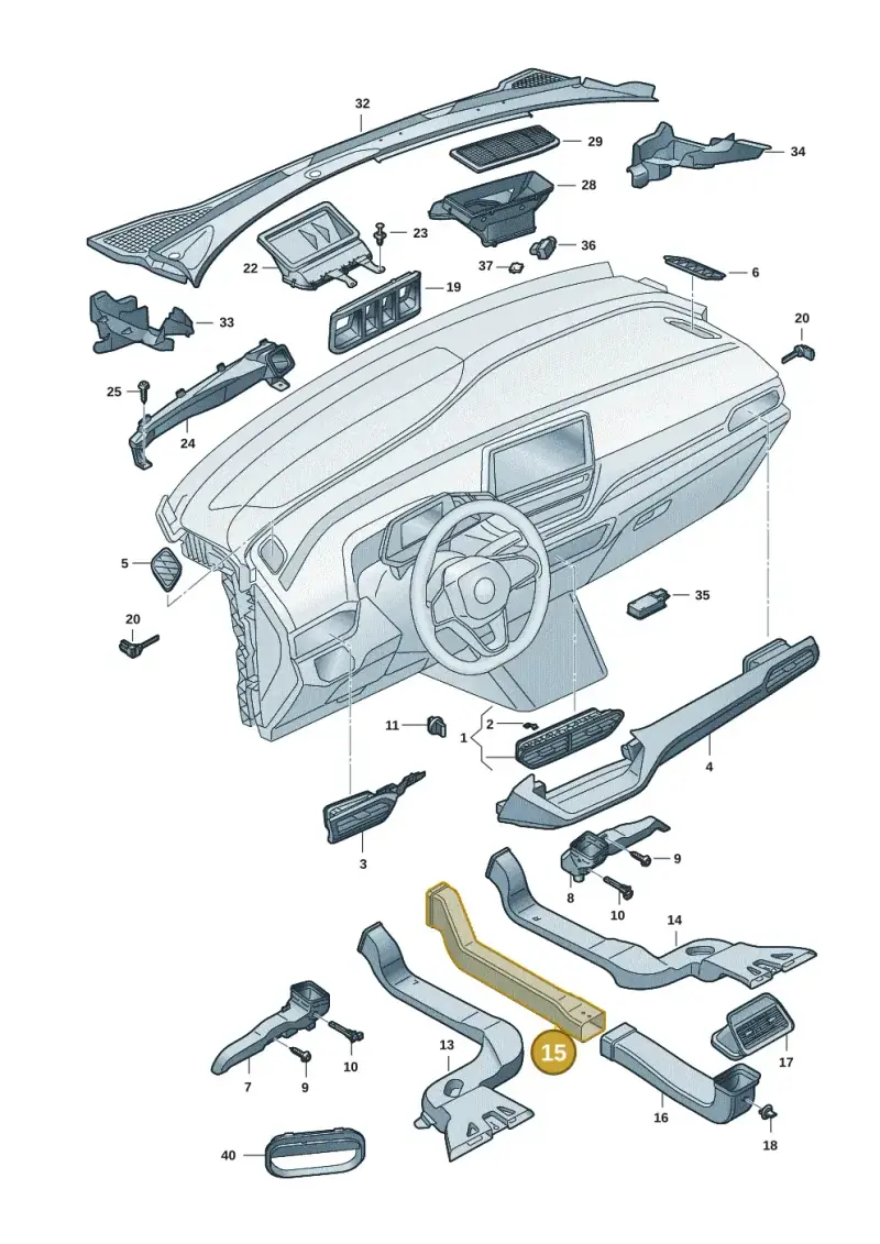 1EA864253 — Volkswagen Aero saloon (2023-) diagram 11a819300, position 15