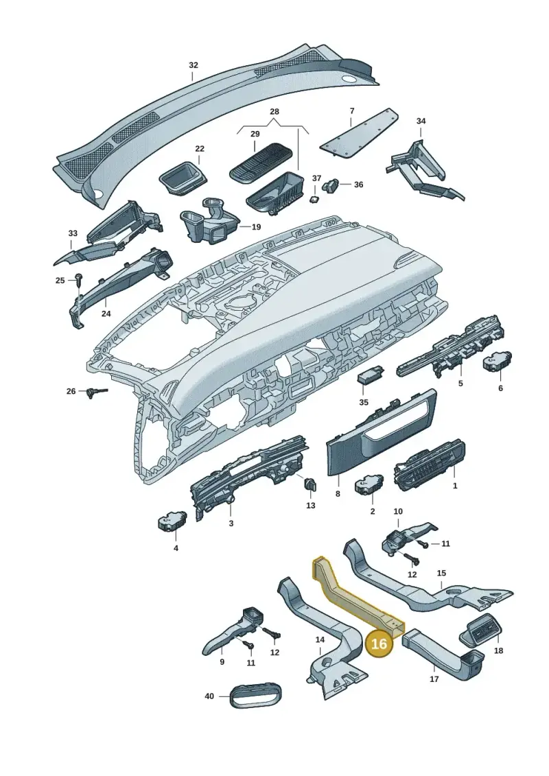 1EA864253 — Volkswagen ID.7 Limousine Pro (2023-) diagram 14b819300, position 16