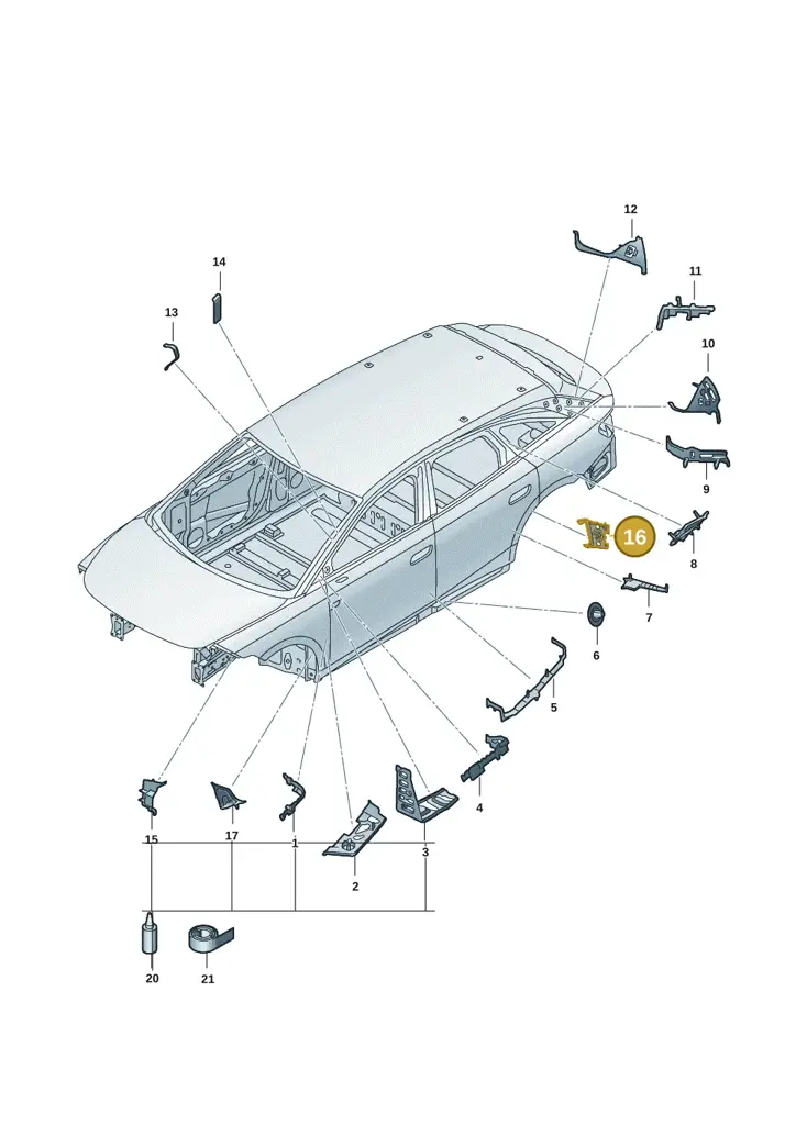 1EA864625 — Volkswagen ID.7 Limousine Pro (2023-) diagram 14b864000, position 16