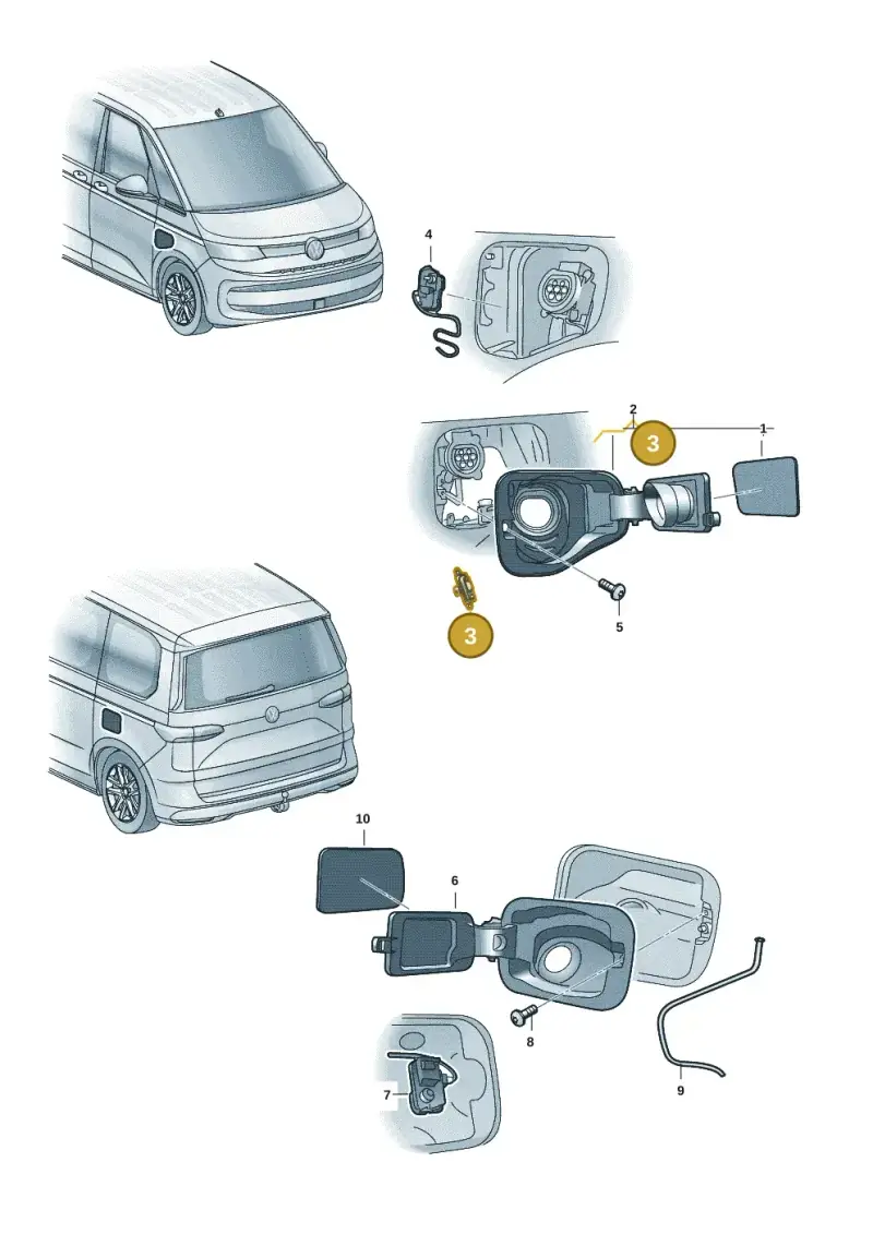 1EA915211A — Volkswagen Multivan (2021-) diagram 7t0809500, position 3
