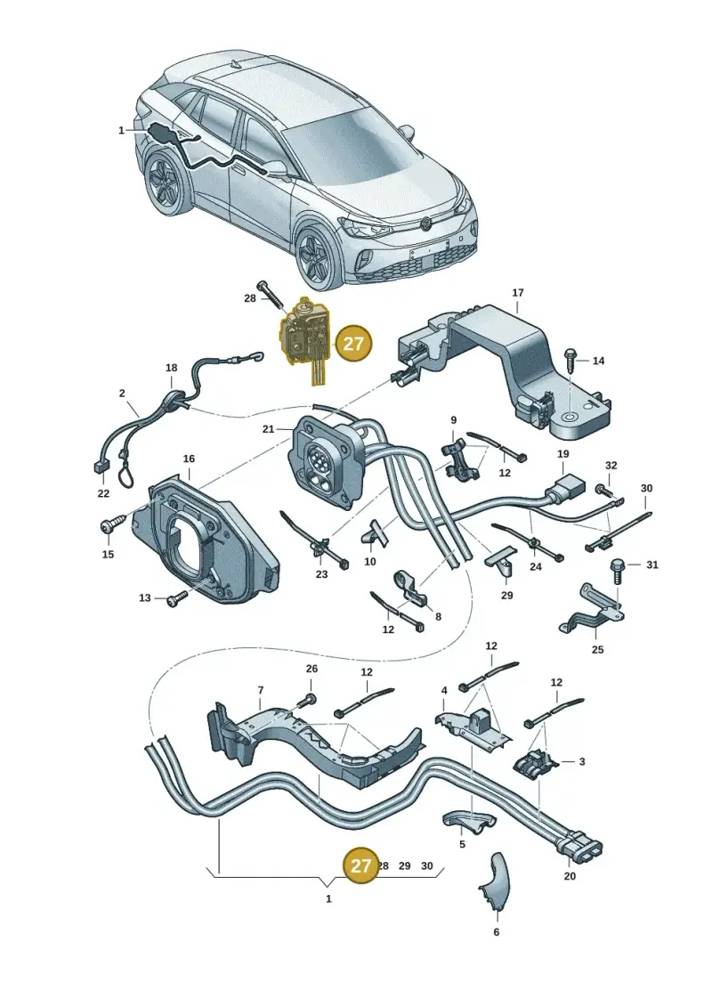 1EA915651B — Volkswagen ID.4 (2020-2025) diagram 11a970005, position 27