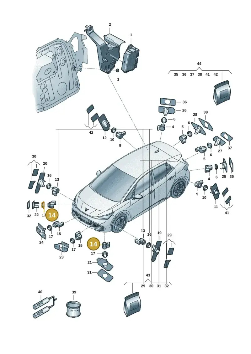 1EA919275C — SEAT CUPRA Born (2021-) diagram 10s919000, position 14