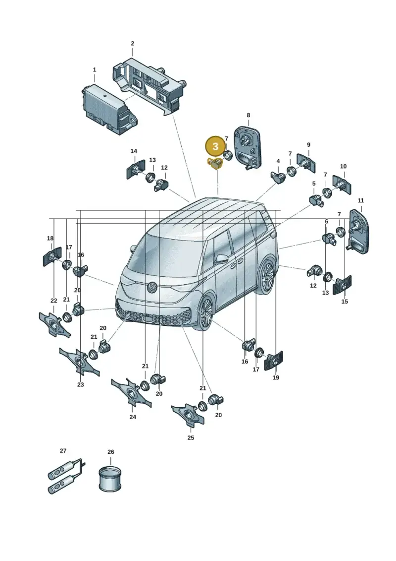 1EA919275C — Volkswagen ID.Buzz (2022-) diagram 15a919000, position 3