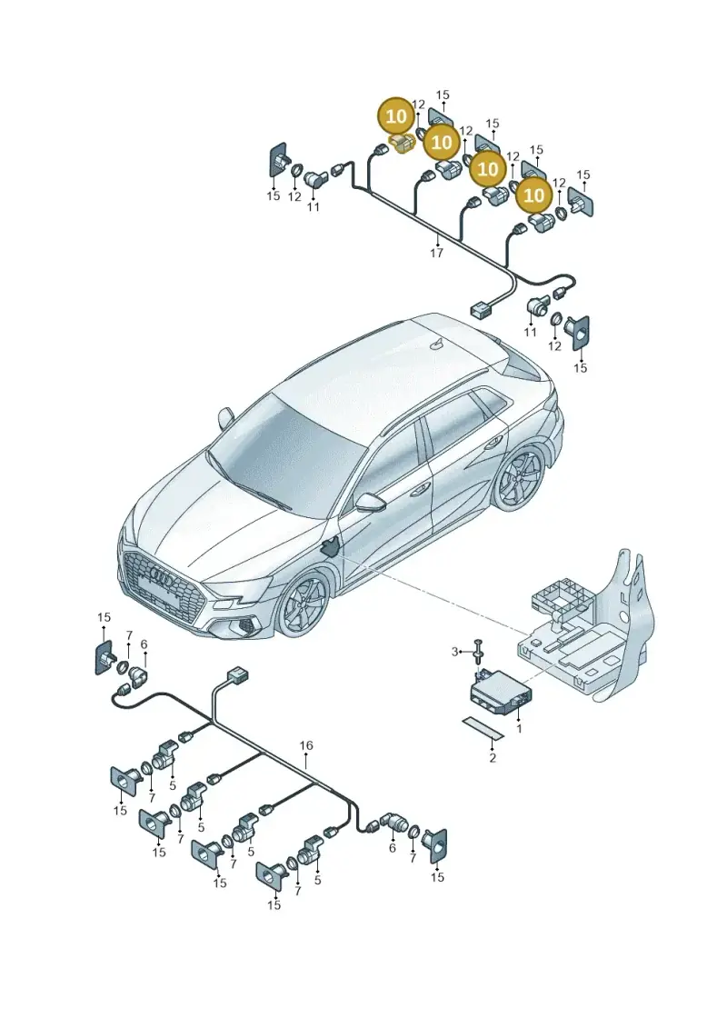 1EA919275C — Audi A3 Sportback (2019-2025) diagram 596919200, position 10