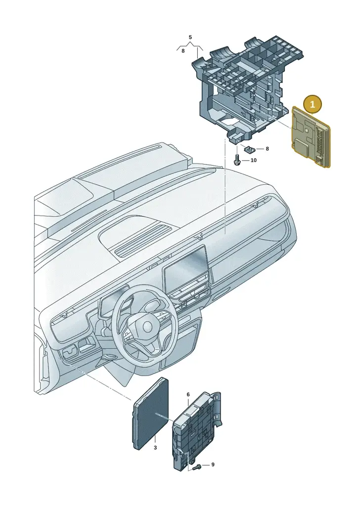 1EA937012Q — Volkswagen ID.Buzz (2022-) diagram 15a937500, position 1