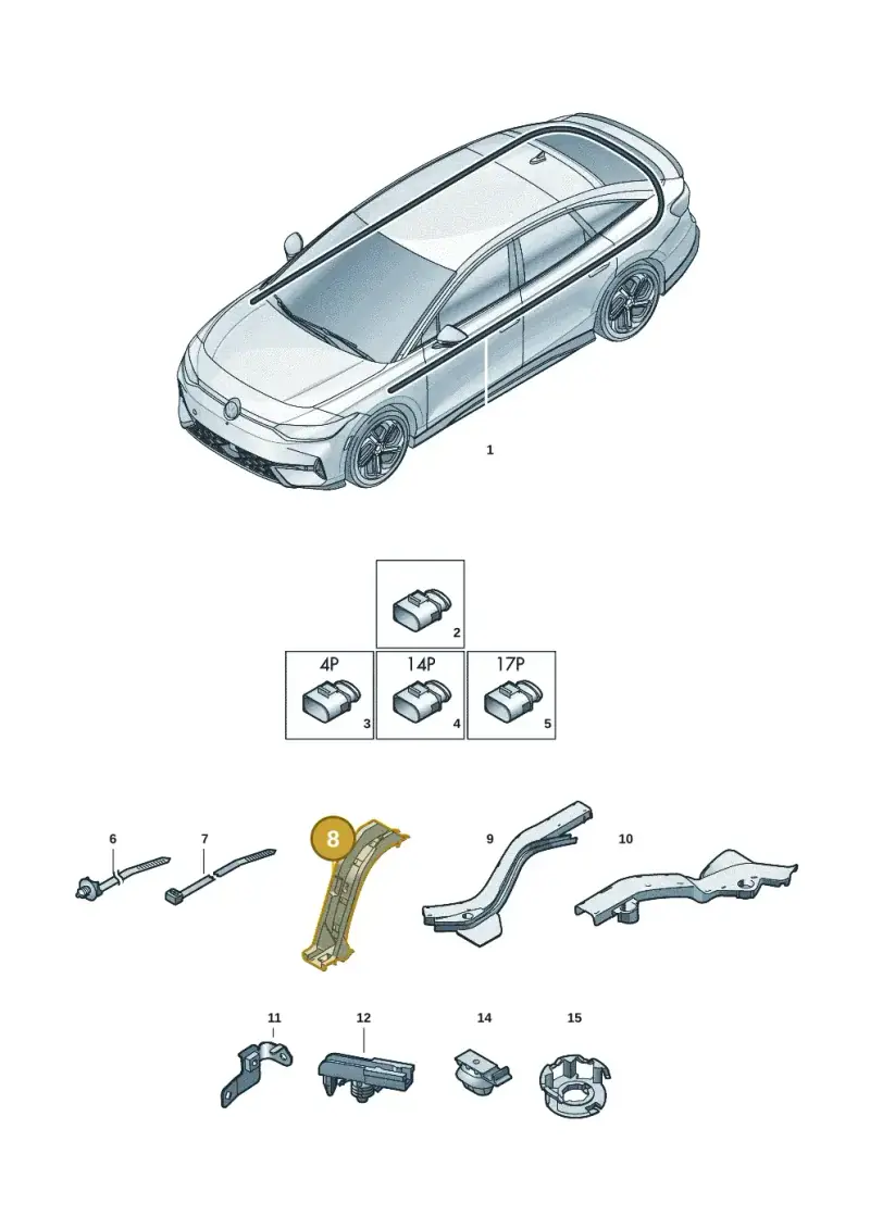 1EA971445 — Volkswagen ID.7 Limousine Pro (2023-) diagram 14b971900, position 8