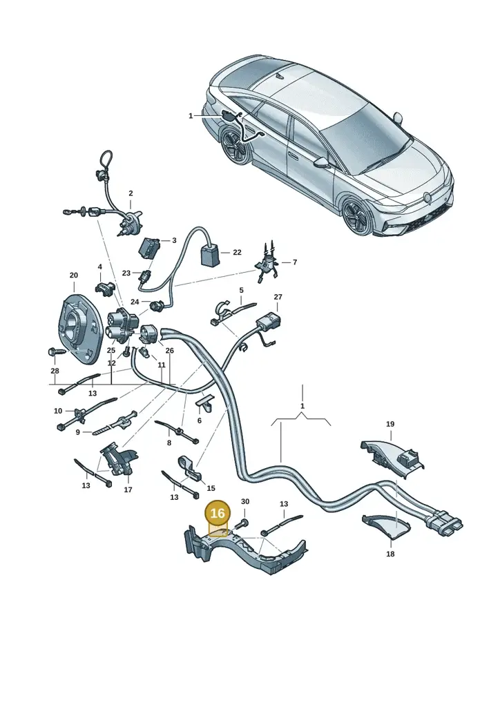1EA971615T — Volkswagen ID.7 Limousine Pro (2023-) diagram 14b970150, position 16