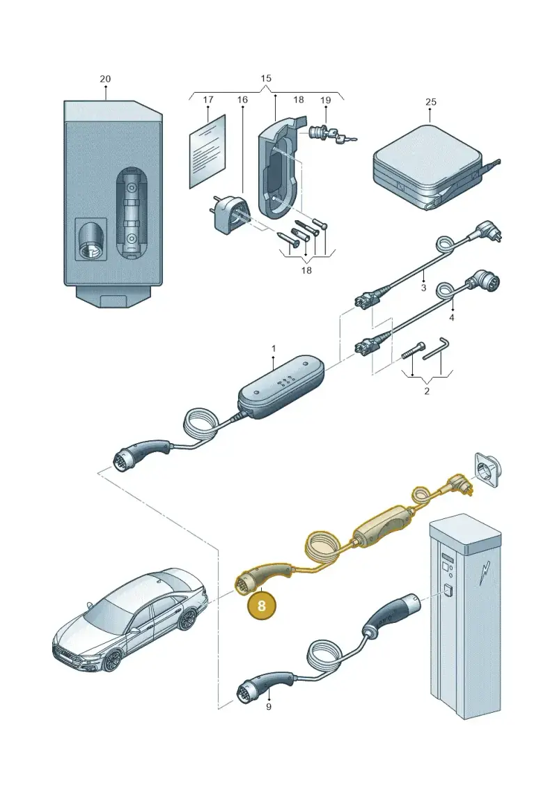 1EA971675AB — Audi A6 2.0 (2018-) diagram 838970000, position 8