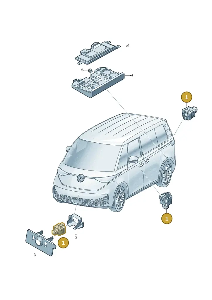 1EA980556L — Volkswagen ID.Buzz (2022-) diagram 15a907125, position 1