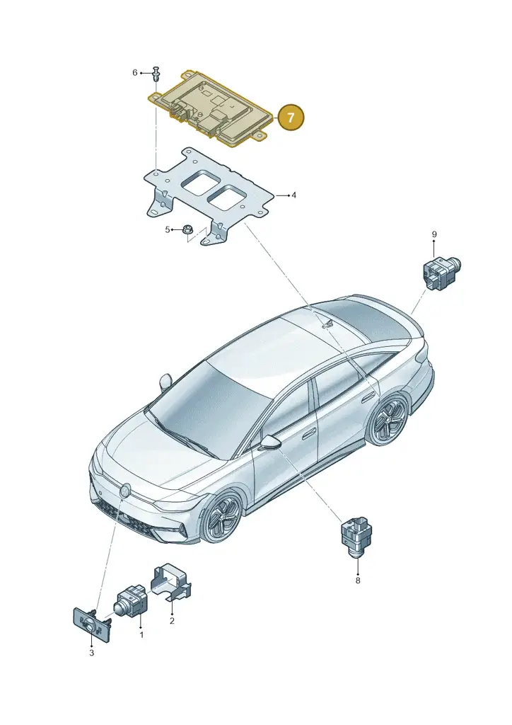 1EE907556A — Volkswagen ID.7 Limousine Pro (2023-) diagram 14b907125, position 7