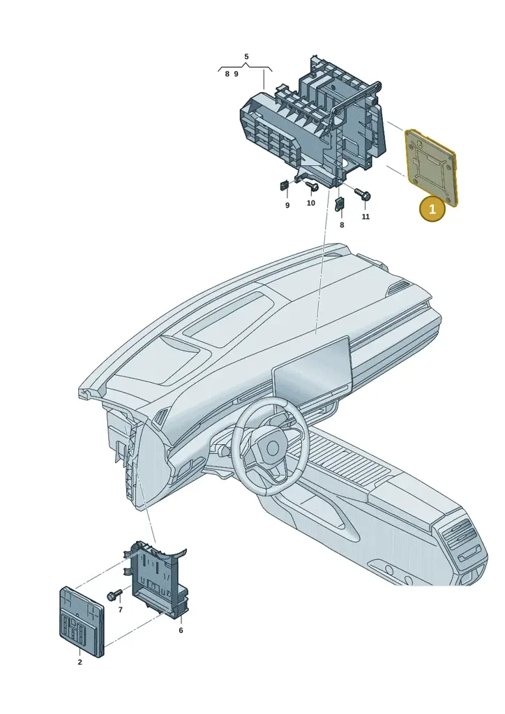 1EE937012A — Volkswagen ID.7 Limousine Pro (2023-) diagram 14b937500, position 1