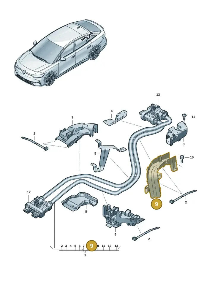 1EE937545A — Volkswagen ID.7 Limousine Pro (2023-) diagram 14b970050, position 9