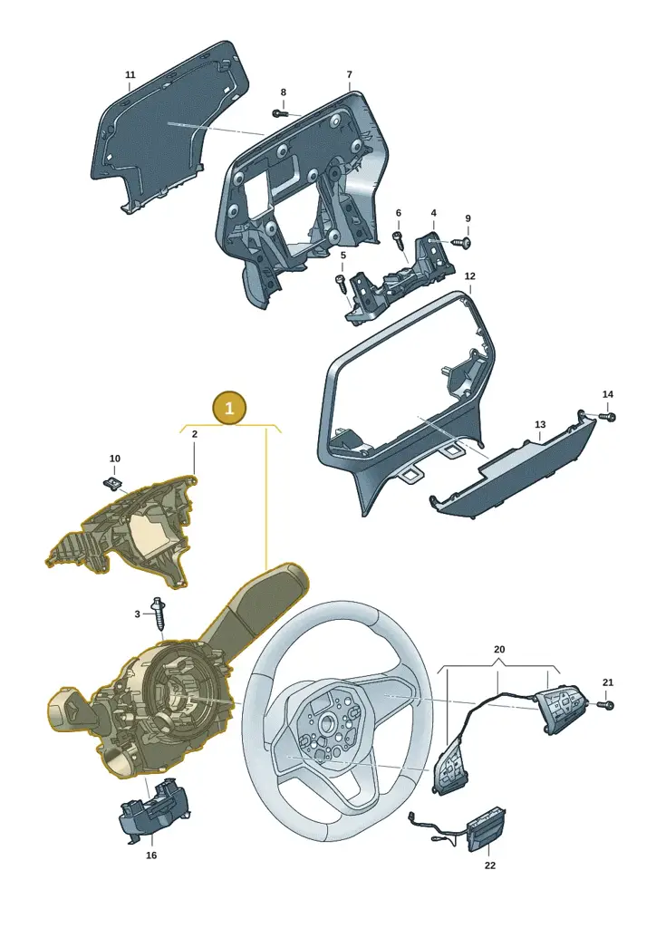 1EE953507CFASS — Volkswagen ID. Buzz (2022-2025) diagram 15a953500, position 1