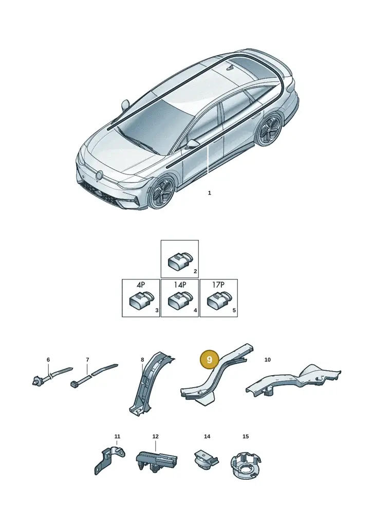 1EE971824B — Volkswagen ID.7 Limousine Pro (2023-) diagram 14b971900, position 9