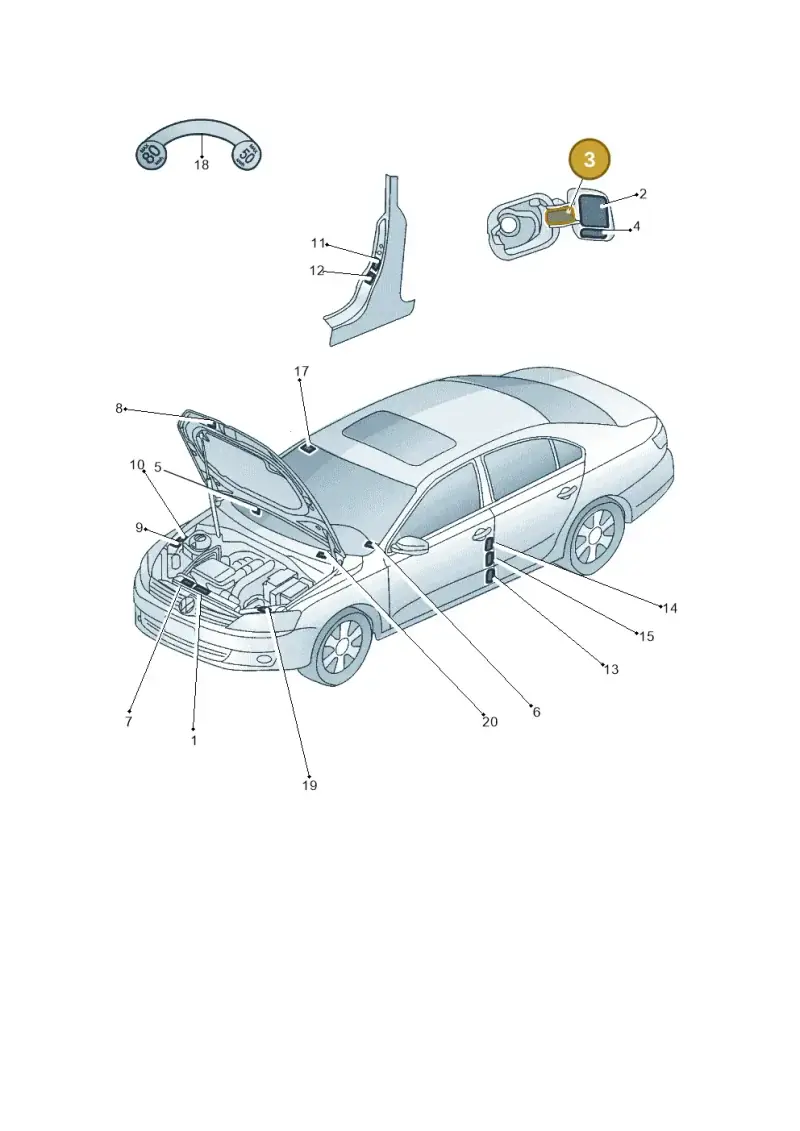 1H0010461T — Volkswagen Jetta (2014-2017) diagram 789010000, position 3