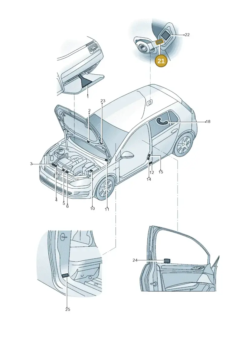 1H0010461T — Volkswagen Golf 1.4 BlueMotion (2014-2017) diagram 496010000, position 21