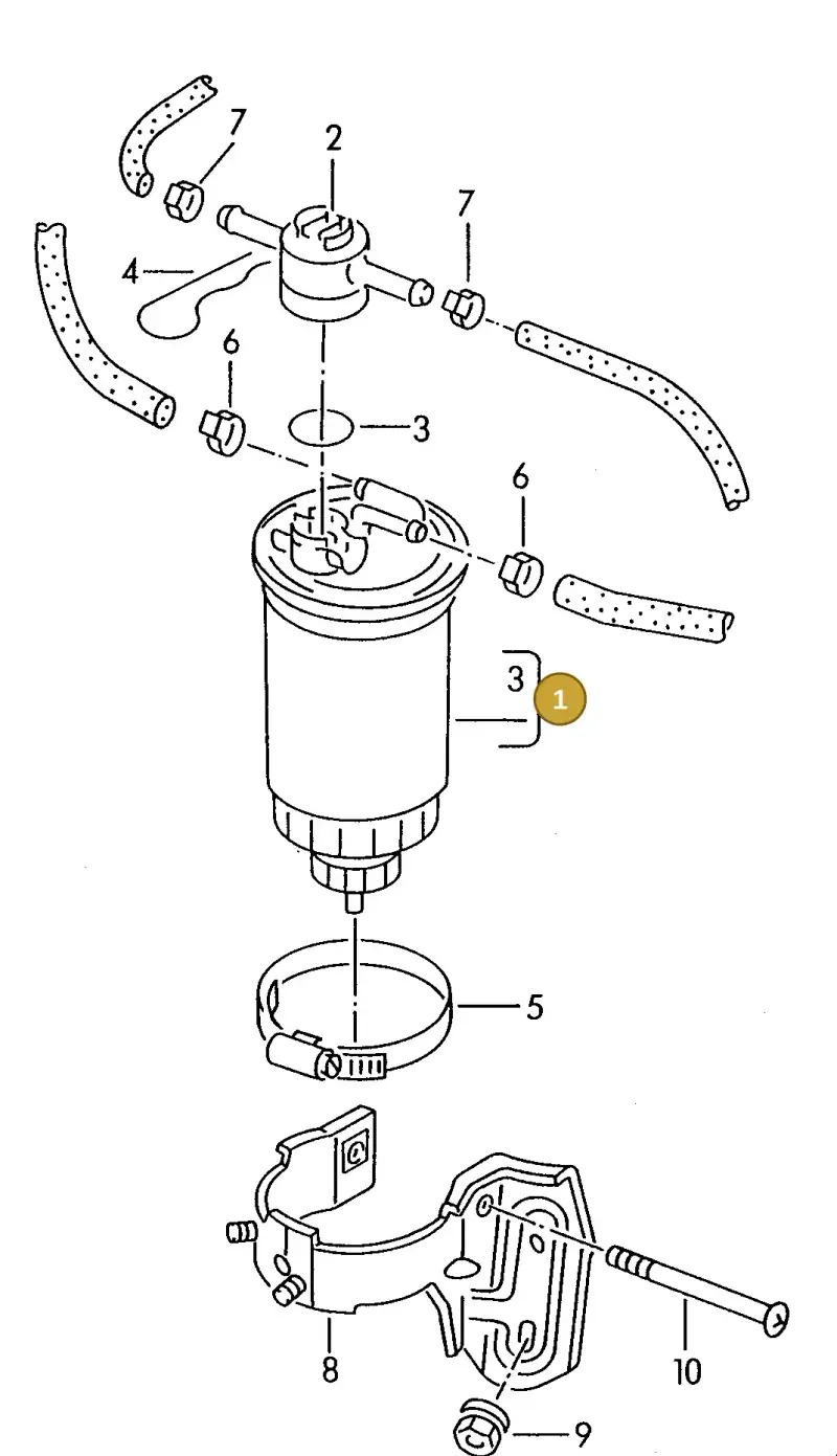 1H0127401C — Volkswagen GOLF CABRIO (1998-2001) diagram 117127300, position 1