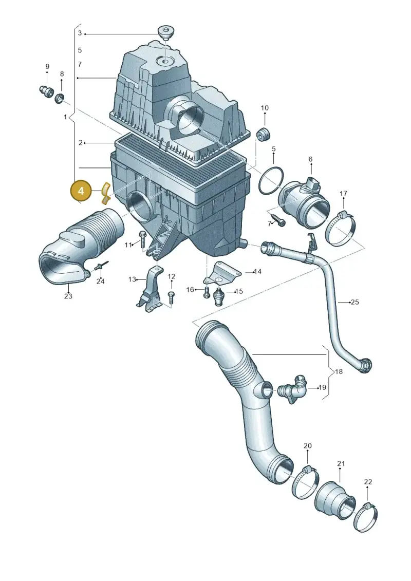 1H0129797 — Volkswagen Transp. caravelle (2008-2009) diagram 410129000, position 4
