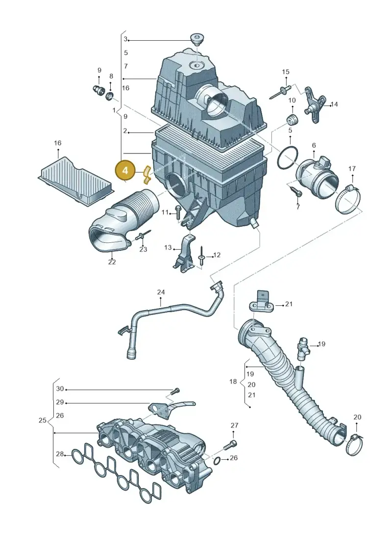 1H0129797 — Volkswagen California Camper (2009-2011) diagram 680129200, position 4