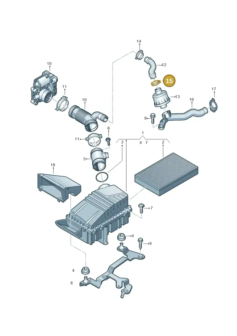 1H0145917A — Volkswagen Passat estate (2008-2011) diagram 627129800, position 15