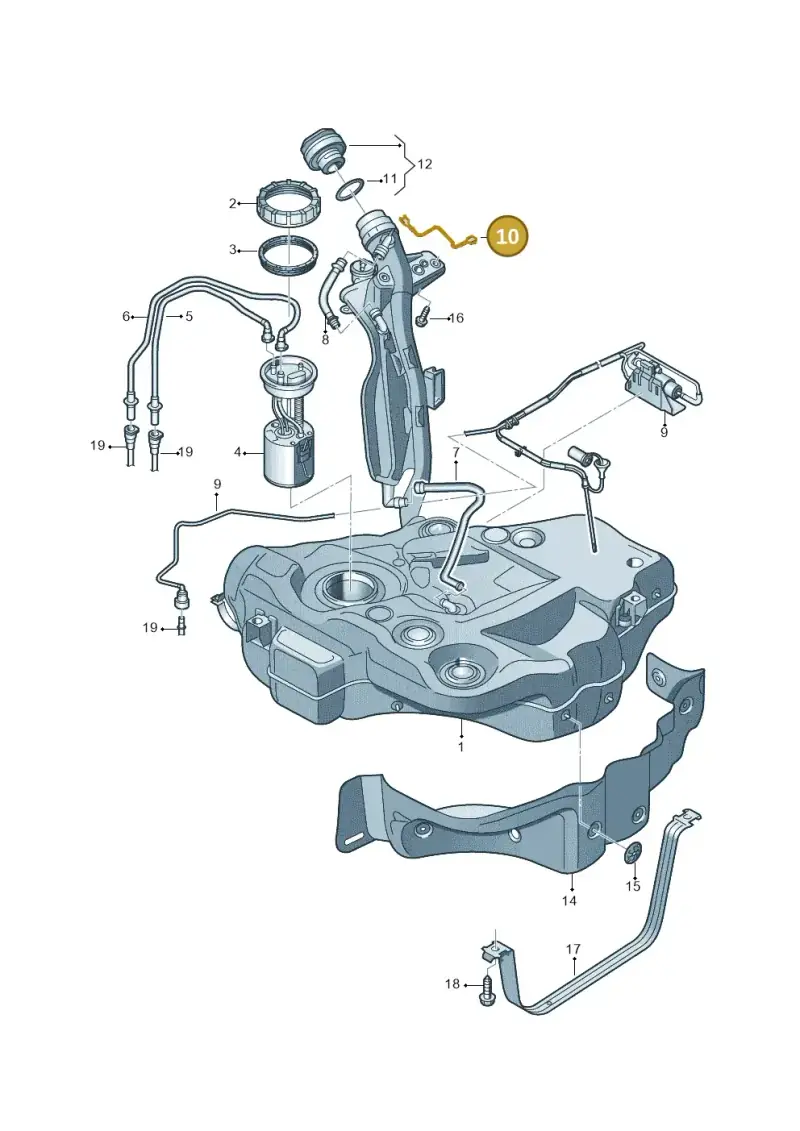 1H0201142D — Volkswagen Scirocco 2.0 (2014-2017) diagram 712201600, position 10
