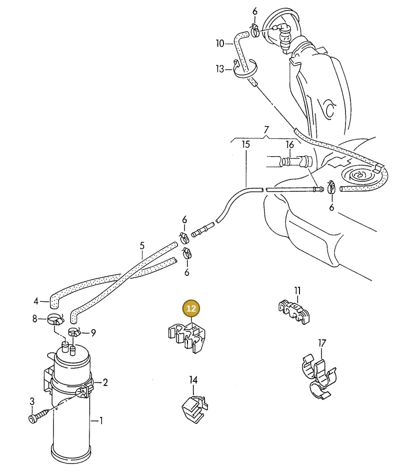 1H0201449A — Volkswagen GOLF CABRIO (2002-2002) diagram 121201950, position 12
