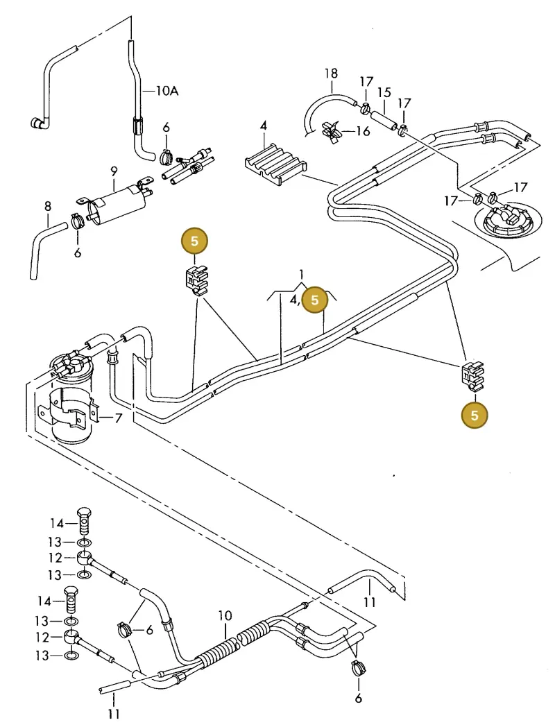 1H0201449A — Volkswagen LT, LT 4X4 (2003-2006) diagram 442201250, position 5