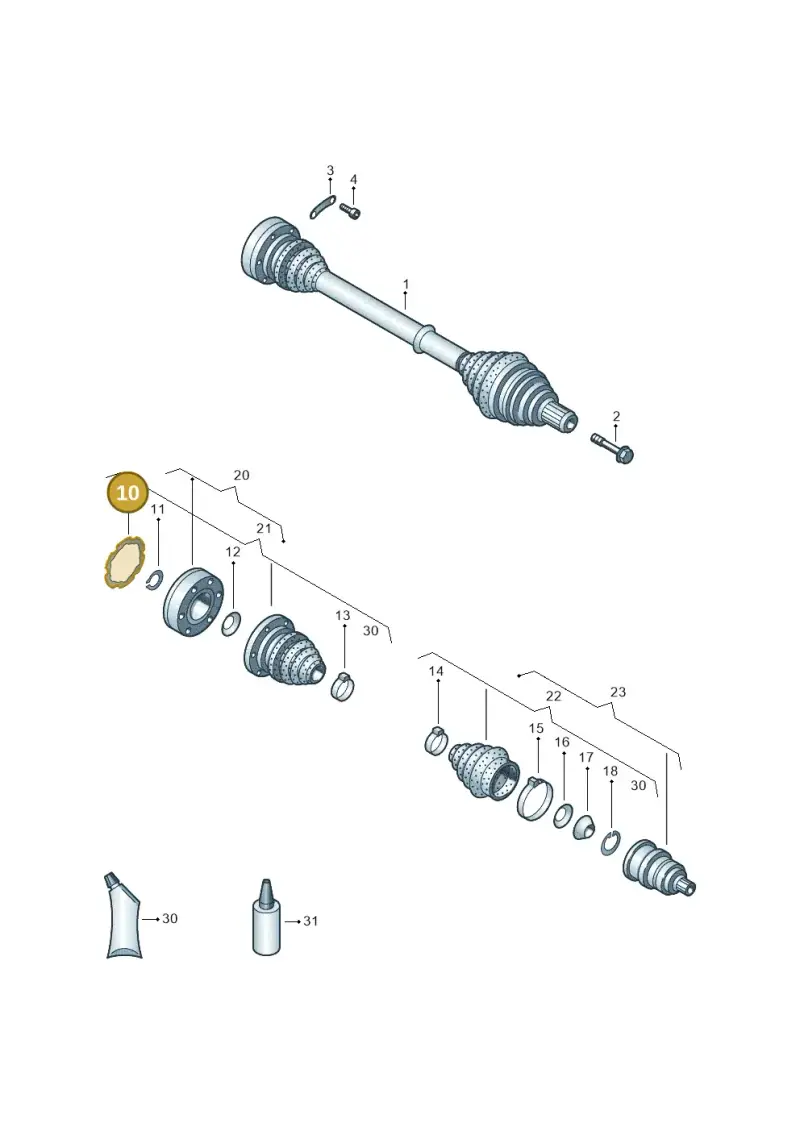 1H0407309A — Volkswagen Golf Plus (2011-2014) diagram 649407200, position 10