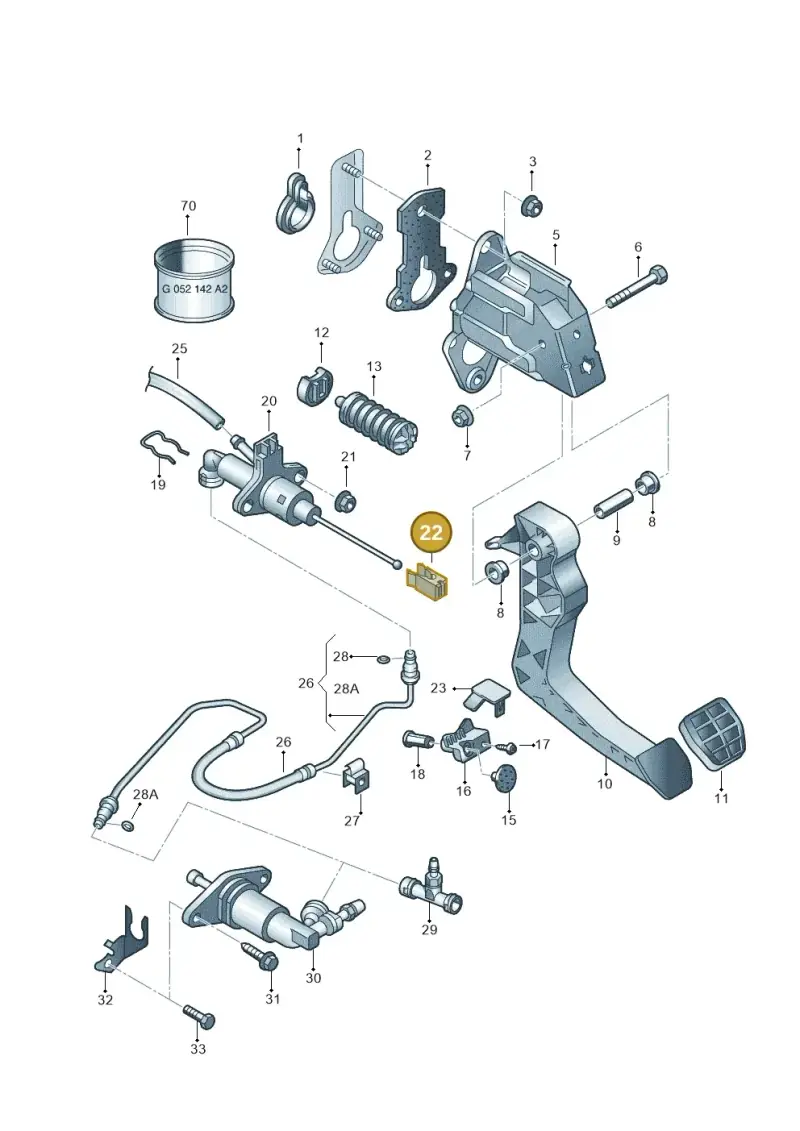 1H0721357 — Volkswagen Polo (2011-2014) diagram 210721250, position 22