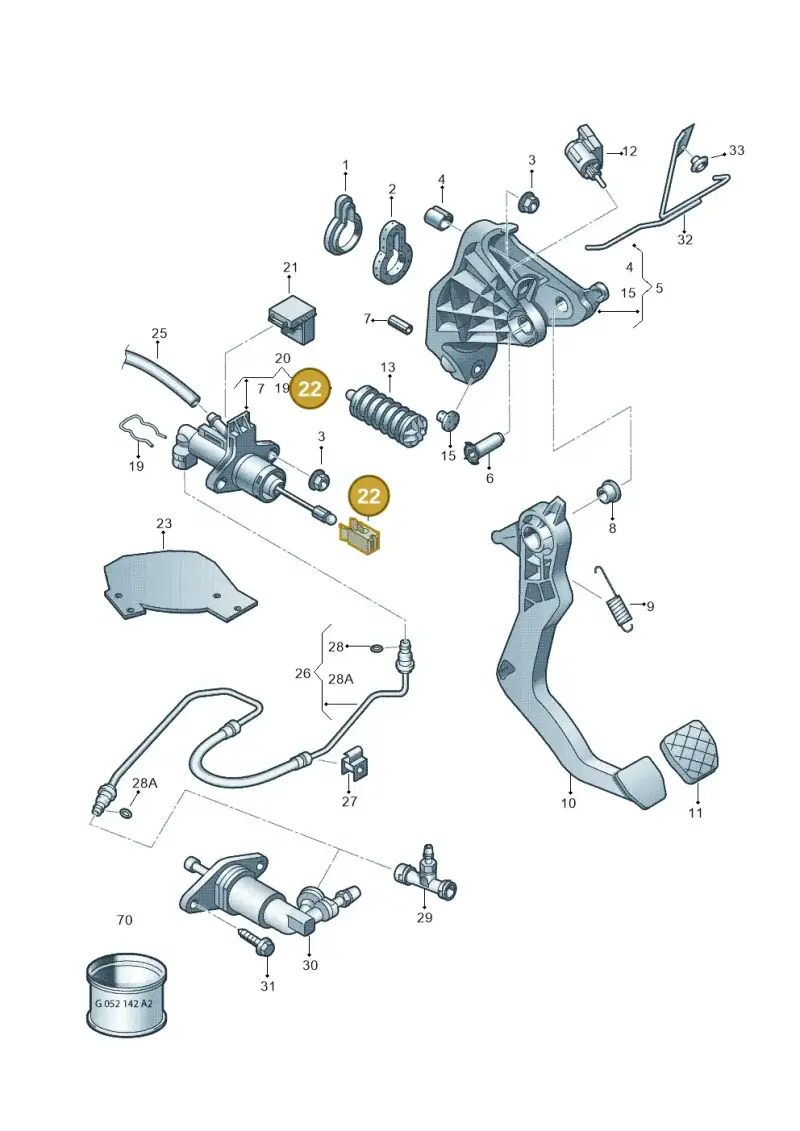 1H0721357 — Volkswagen Polo (2012-2014) diagram 672721250, position 22