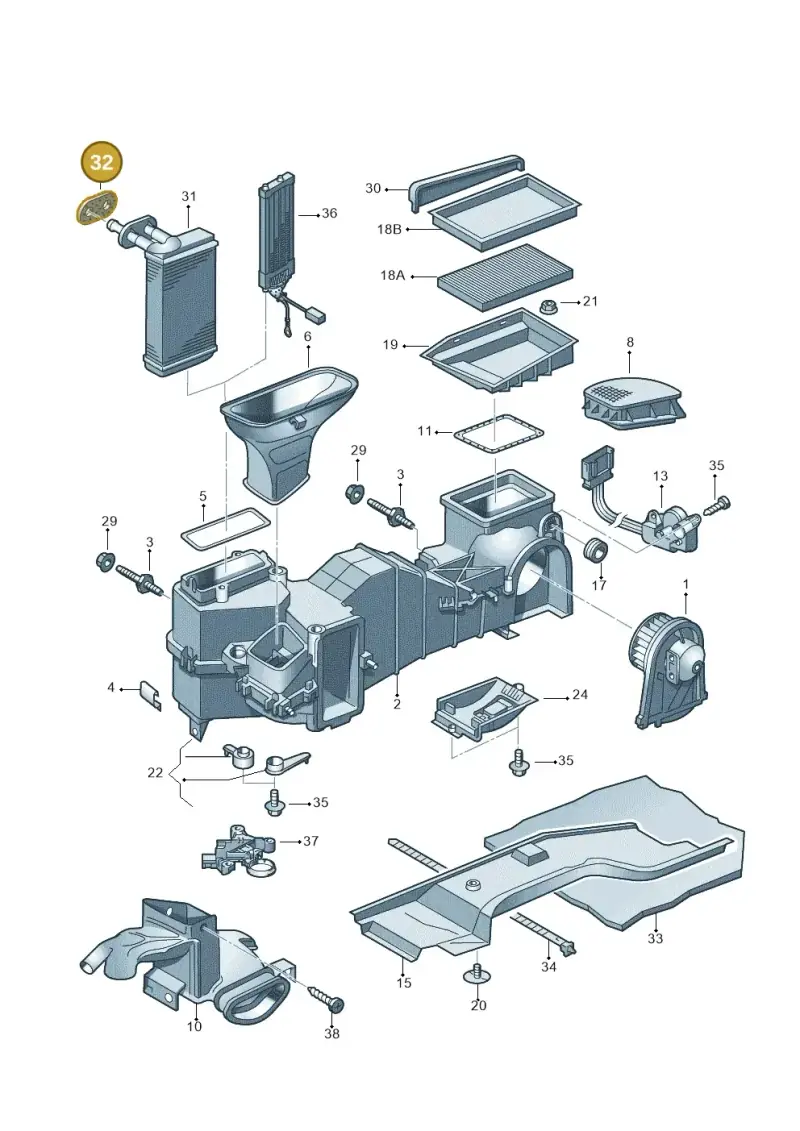 1H0819019 — Volkswagen LUPO/3L TDI (2003-2005) diagram 231819250, position 32