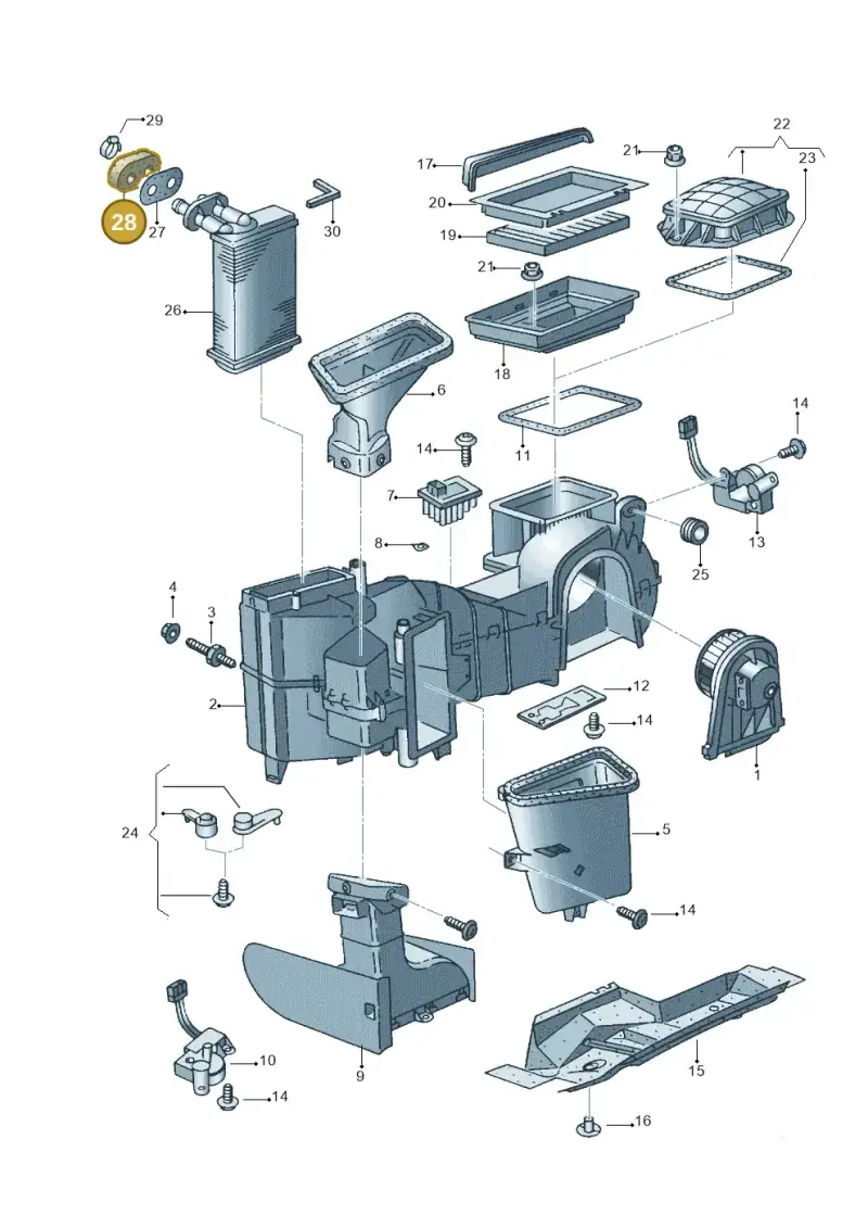 1H0819019 — Volkswagen CADDY-KOMBI/KASTENW.   06> (2005-) diagram 238819200, position 28