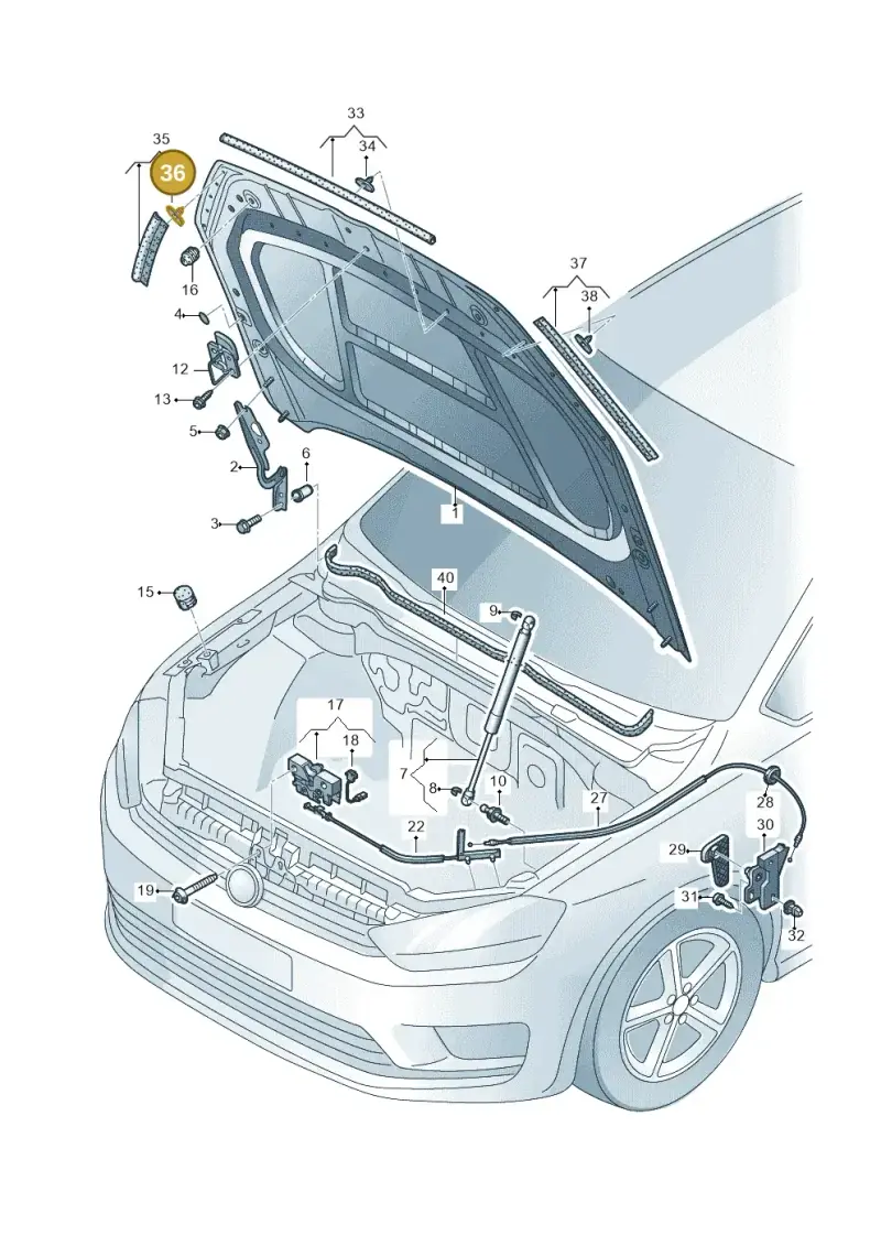 1H0823717 — Volkswagen Golf Sportsvan 1.6 (2014-2020) diagram 780823000, position 36