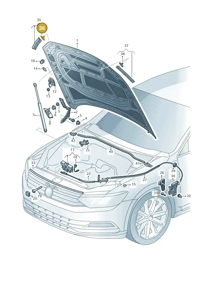 1H0823717 — Volkswagen Passat saloon (2014-2024) diagram 793823000, position 36