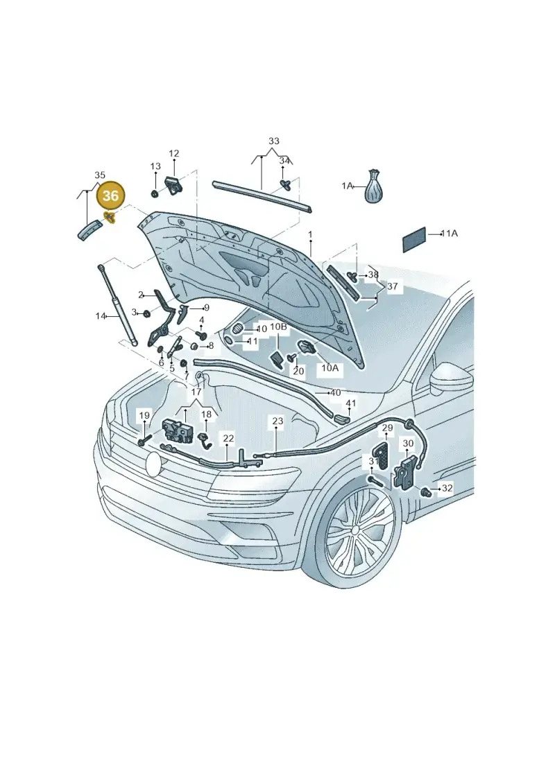 1H0823717 — Volkswagen Tiguan 2.0 4Motion (2017-2024) diagram 833823000, position 36