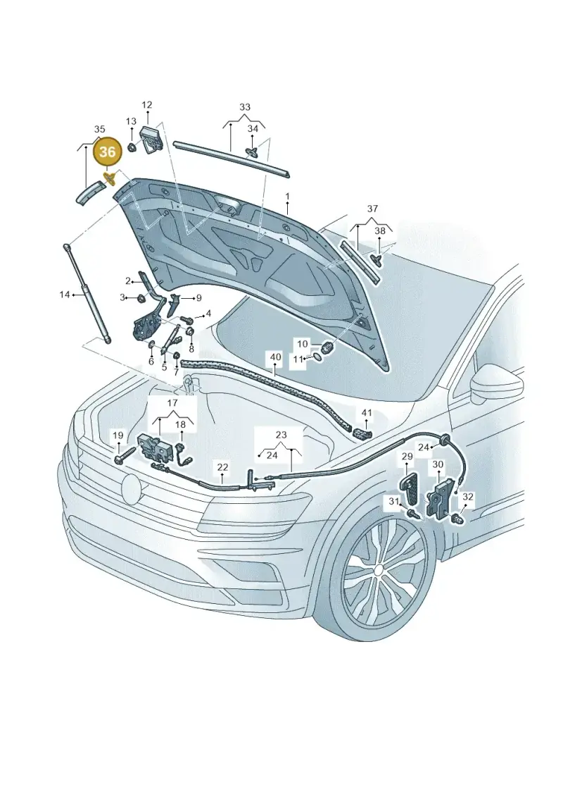 1H0823717 — Volkswagen Tiguan 2.0 4Motion (2016-2024) diagram 884823000, position 36