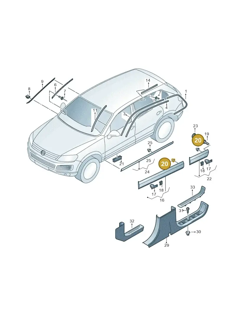 1H0853586 — Volkswagen Touareg (2012-2014) diagram 693853000, position 20
