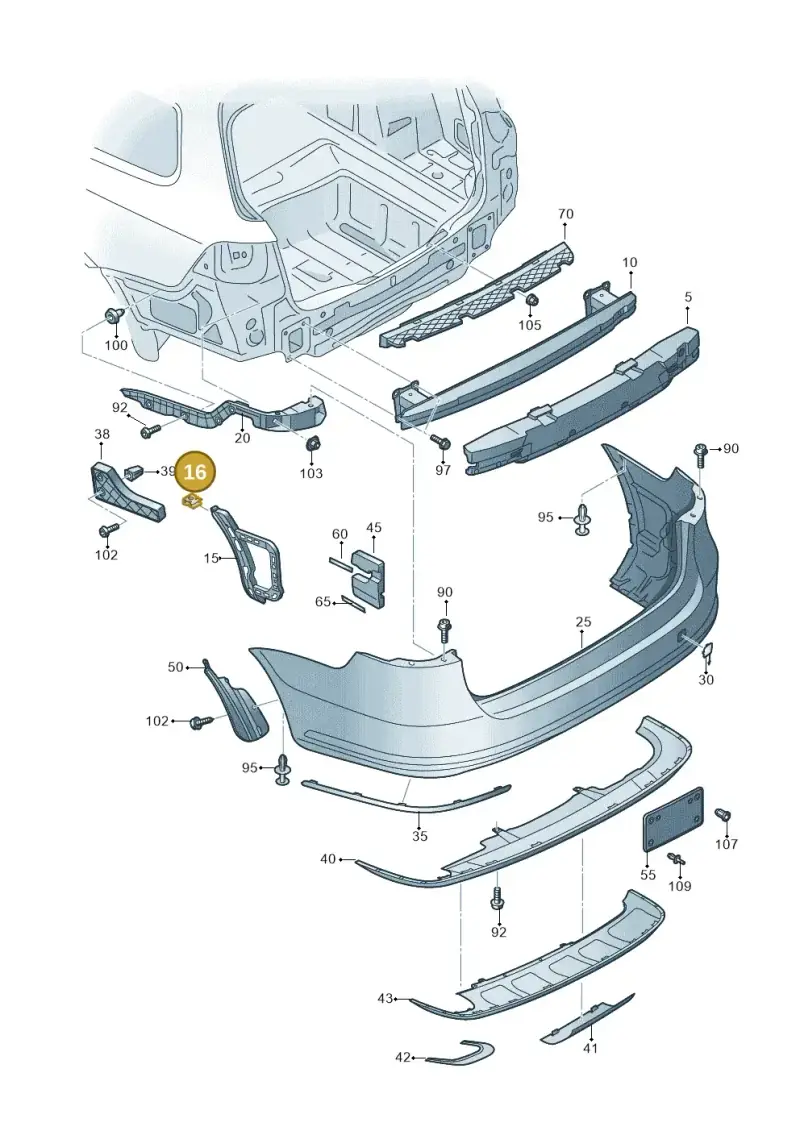 1H0861311 — Volkswagen Passat saloon (2010-2015) diagram 702807600, position 16