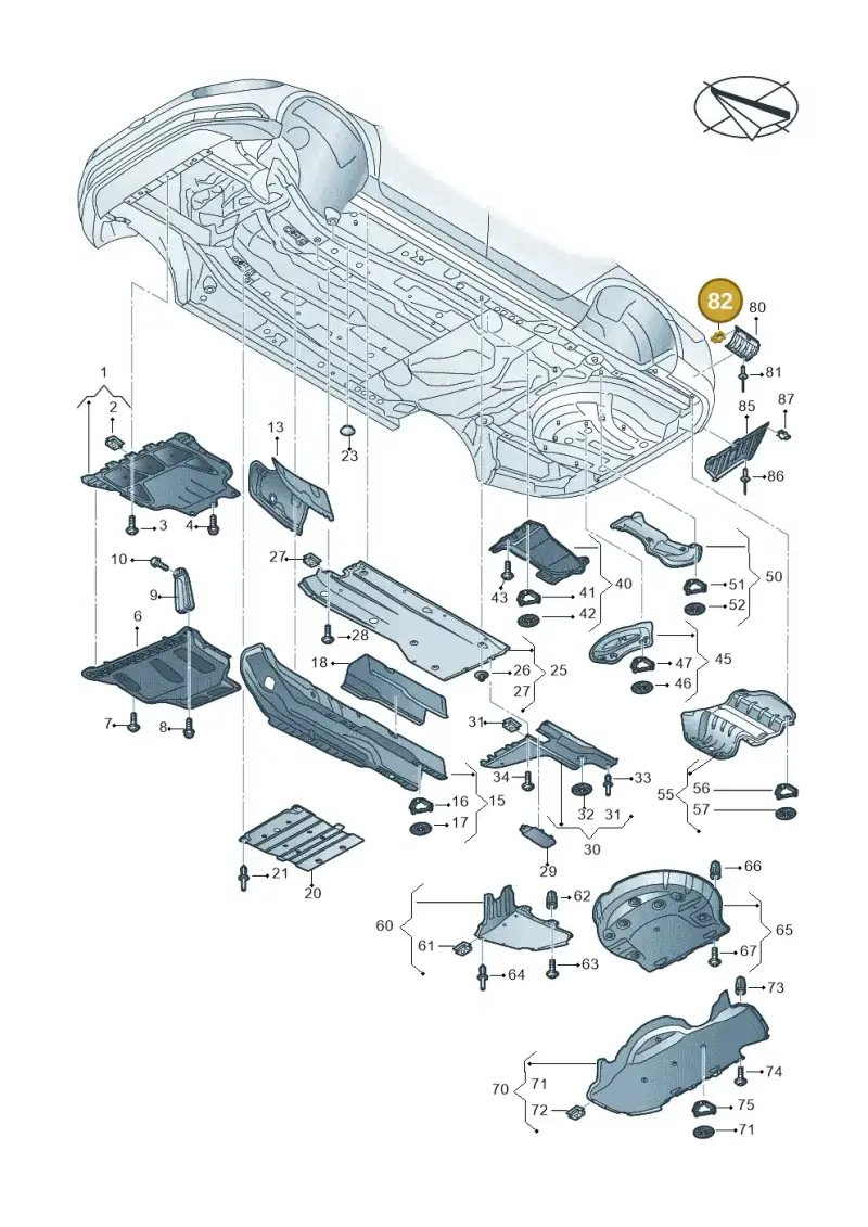 1H0861311 — Volkswagen Passat saloon (2014-2024) diagram 793825000, position 82