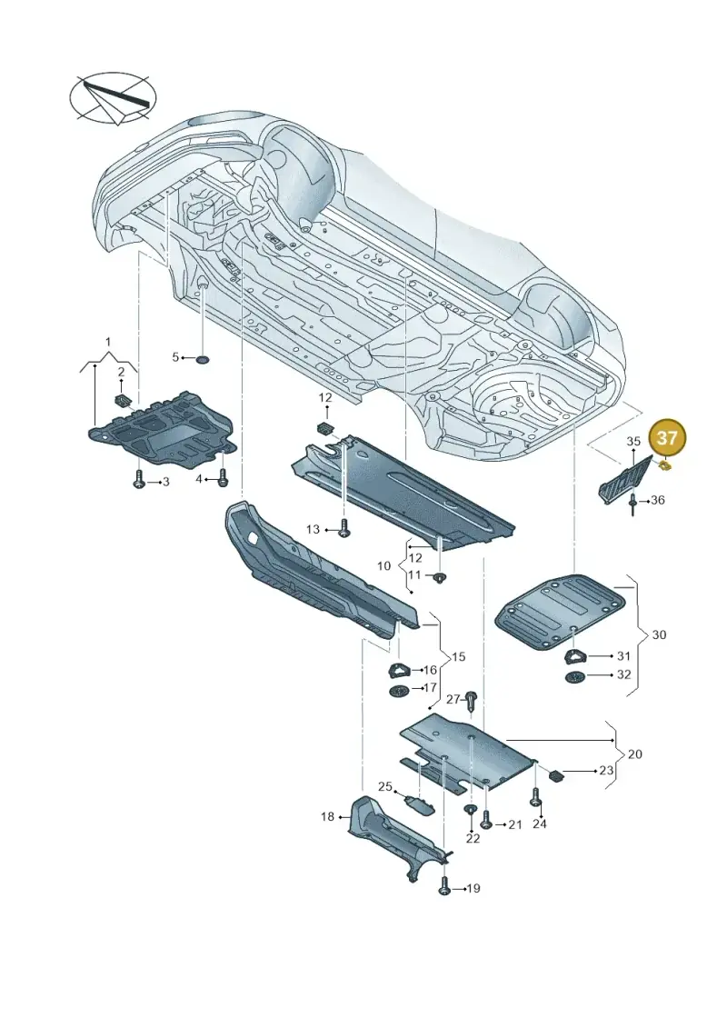 1H0861311 — Volkswagen Passat saloon (2014-2024) diagram 793825020, position 37