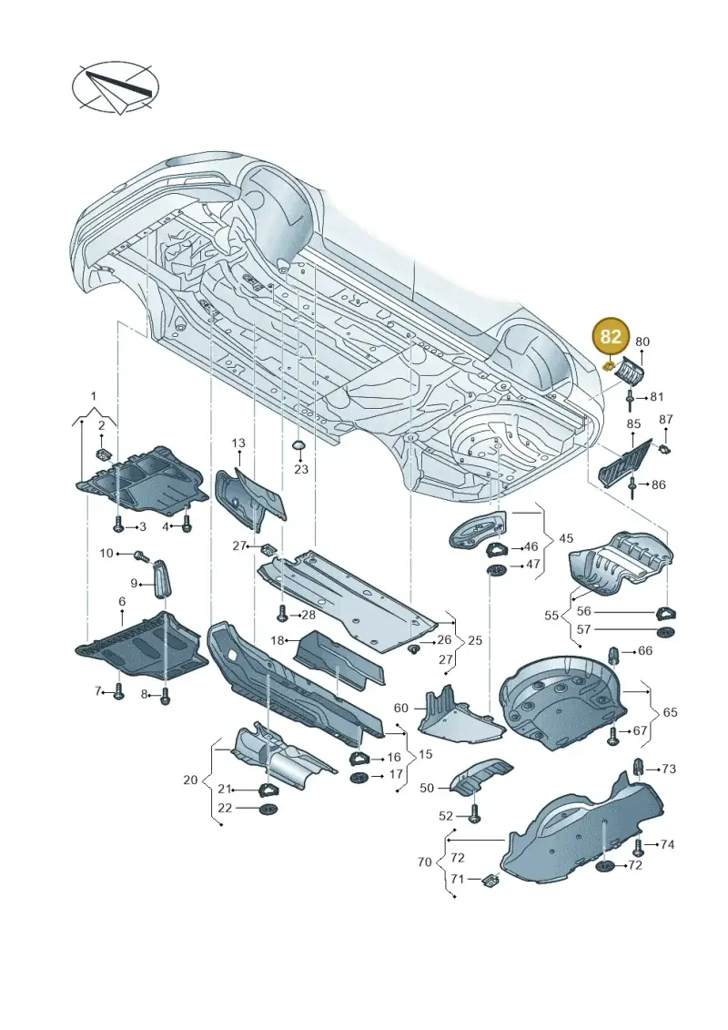 1H0861311 — Volkswagen Passat saloon (2014-2024) diagram 793825100, position 82