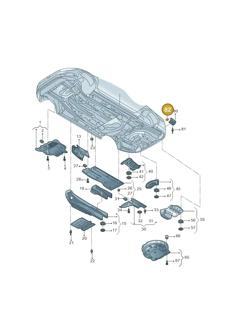 1H0861311 — Volkswagen CC Fastback (2018-) diagram 826825010, position 82