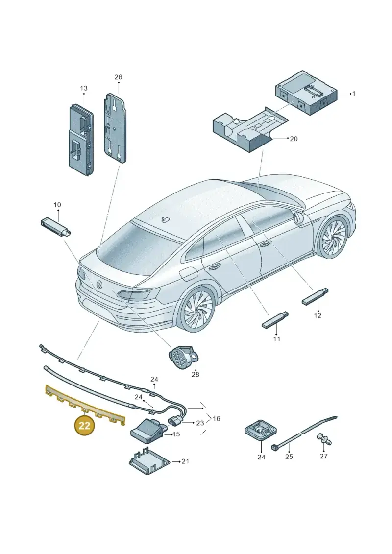 1H0861311 — Volkswagen Arteon (2017-2023) diagram 828909000, position 22