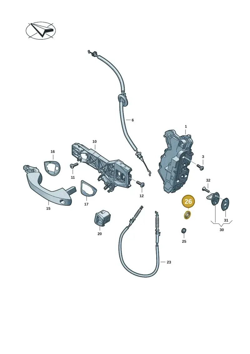 1H0877294 — Volkswagen Caddy Maxi Kombi (2020-2024) diagram 2ka837000, position 26